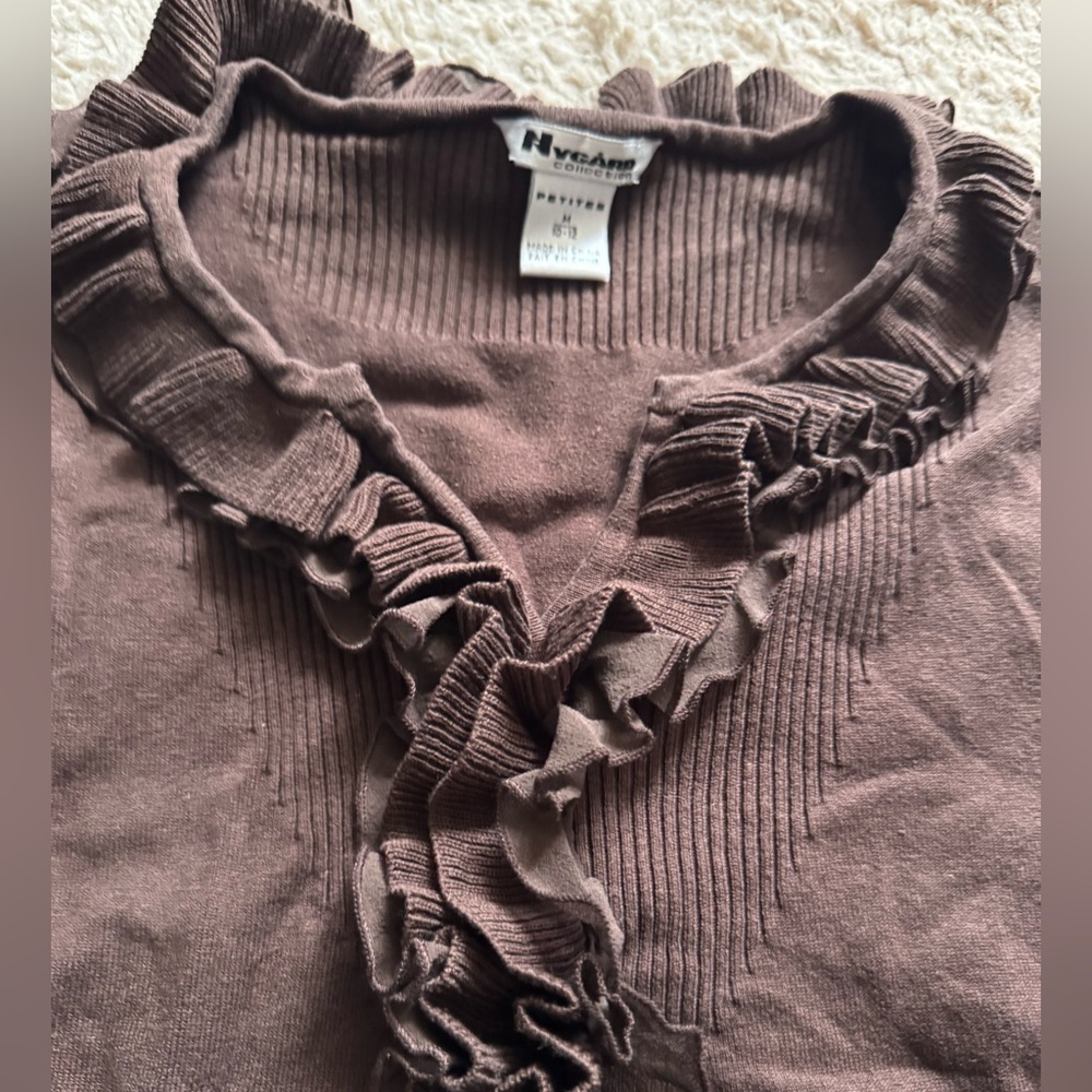 Vtg silk ruffle top - Picture 2 of 6